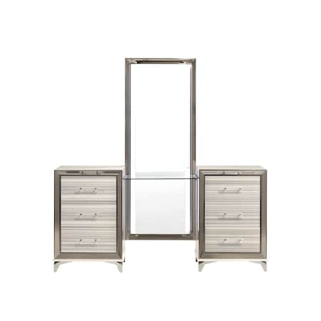 Global Furniture Usa Modern  Zebra Zambrano White Vanity 2663